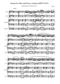 Sonata for flute and basso continuo in E – 2. Allegro. Score and Parts